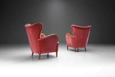 Swedish Modern Upholstered Armchairs Sweden 1940s