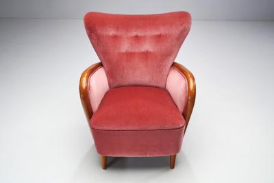 Swedish Modern Upholstered Armchairs Sweden 1940s