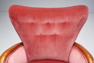 Swedish Modern Upholstered Armchairs Sweden 1940s