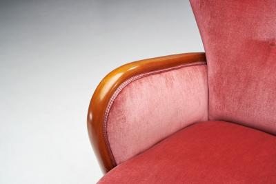Swedish Modern Upholstered Armchairs Sweden 1940s