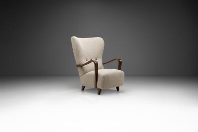 Swedish Modern Upholstered Lounge Chair Sweden 1940s