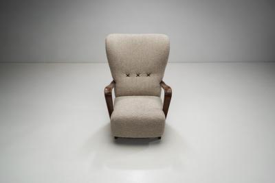 Swedish Modern Upholstered Lounge Chair Sweden 1940s