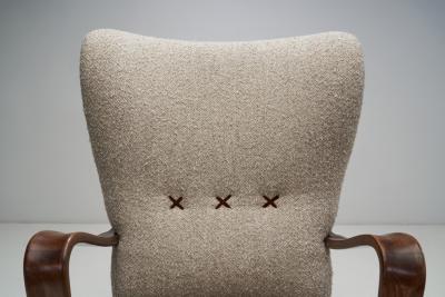 Swedish Modern Upholstered Lounge Chair Sweden 1940s