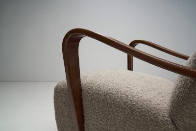 Swedish Modern Upholstered Lounge Chair Sweden 1940s