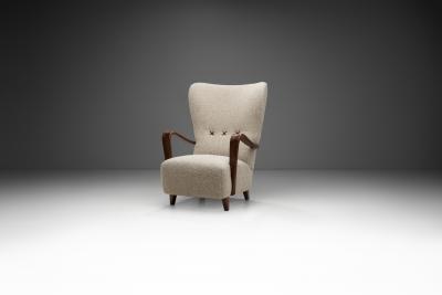 Swedish Modern Upholstered Lounge Chair Sweden 1940s