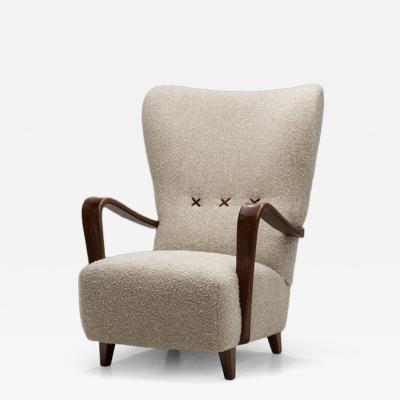 Swedish Modern Upholstered Lounge Chair Sweden 1940s