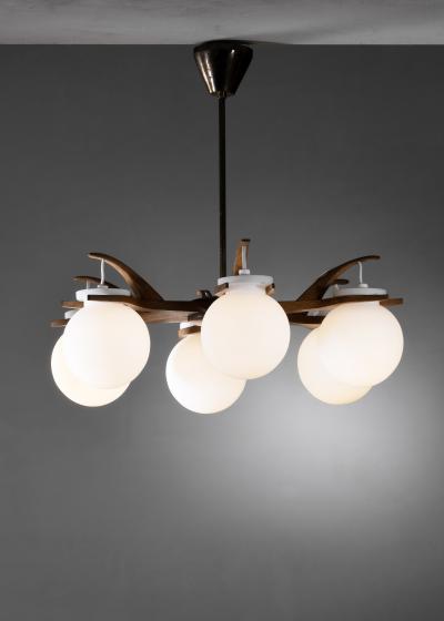 Swedish Modern chandelier with 6 shades