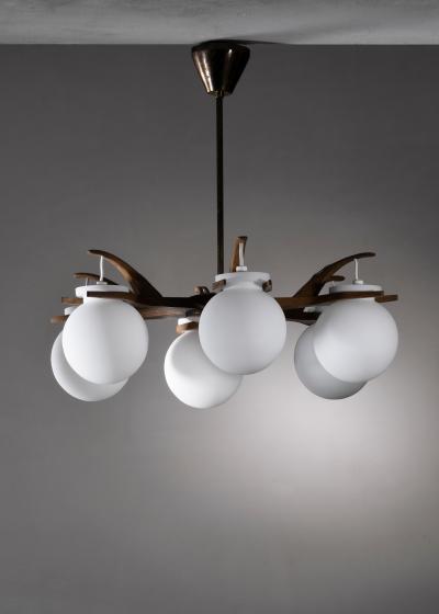 Swedish Modern chandelier with 6 shades