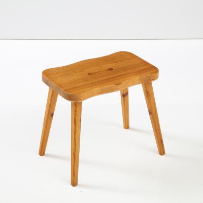 Swedish Modernist Pine Stool Circa 1950s