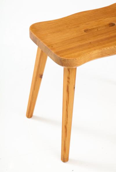 Swedish Modernist Pine Stool Circa 1950s