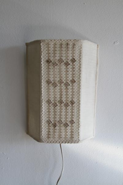 Swedish N vers m Embroidered Wall Sconce 1960s 70s
