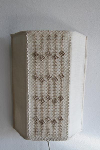 Swedish N vers m Embroidered Wall Sconce 1960s 70s