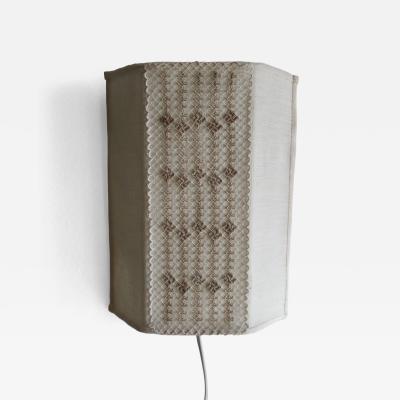 Swedish N vers m Embroidered Wall Sconce 1960s 70s