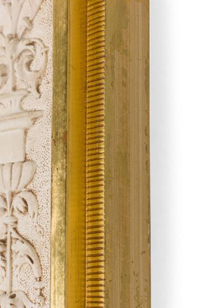 Swedish Neo Classic Monumental Cream Painted and Parcel Gilt Wall Mirror