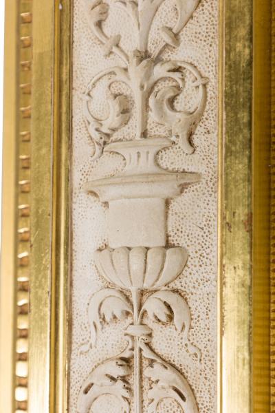 Swedish Neo Classic Monumental Cream Painted and Parcel Gilt Wall Mirror