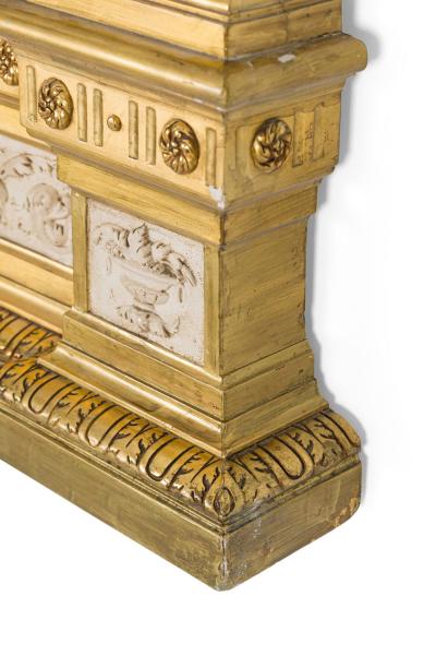 Swedish Neo Classic Monumental Cream Painted and Parcel Gilt Wall Mirror