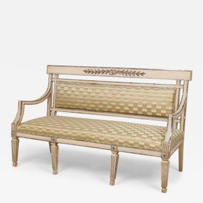 Swedish Neo Classical White Painted and Parcel Gilt Settee