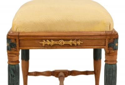Swedish Neoclassic Birch and Silk Stools