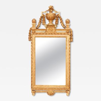 Swedish Neoclassic Giltwood and Painted Mirror