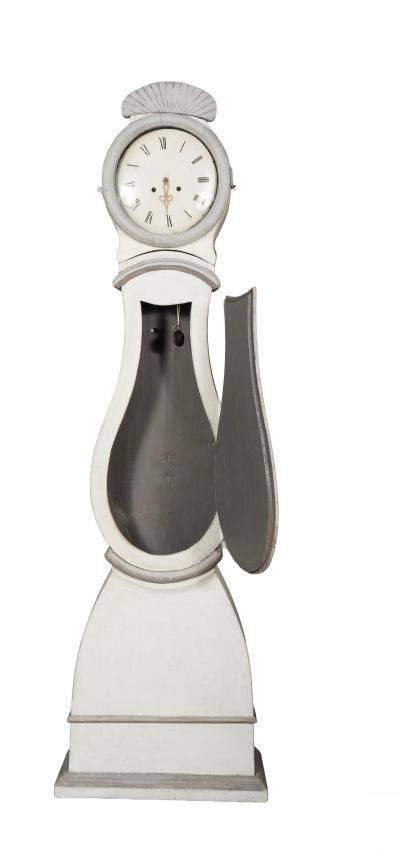 Swedish Neoclassic Painted Tall Case Clock