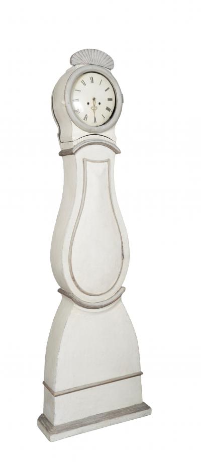 Swedish Neoclassic Painted Tall Case Clock