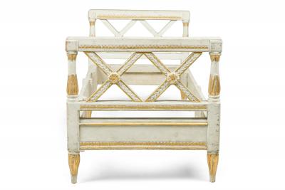 Swedish Neoclassic White and Gilt Painted DayBed