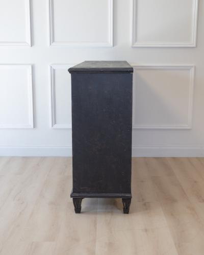 Swedish Neoclassical Black Painted Three Door Buffet 20th Century