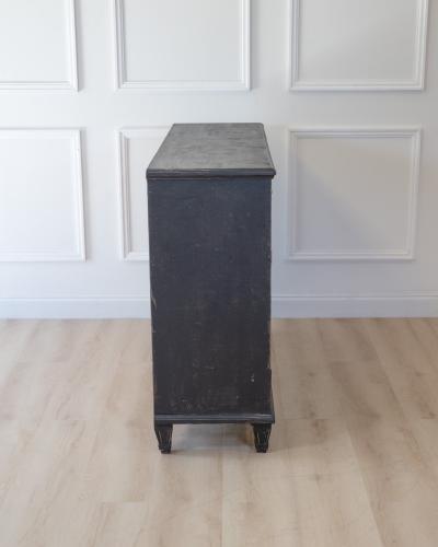 Swedish Neoclassical Black Painted Three Door Buffet 20th Century