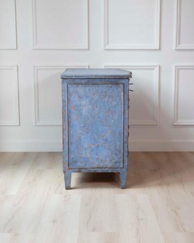 Swedish Neoclassical Blue Painted Chest of Drawers c 1900 1910