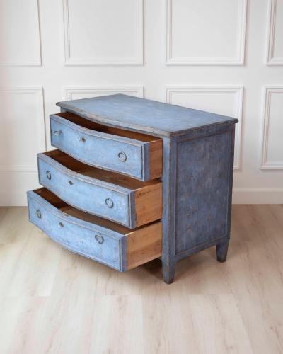 Swedish Neoclassical Blue Painted Chest of Drawers c 1900 1910