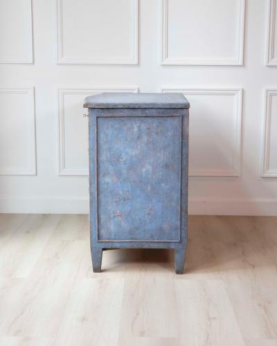 Swedish Neoclassical Blue Painted Chest of Drawers c 1900 1910