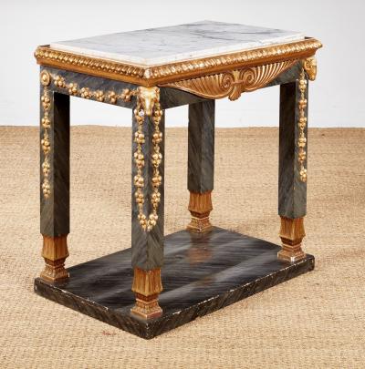 Swedish Neoclassical Marble Top Console Table