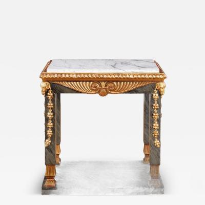 Swedish Neoclassical Marble Top Console Table
