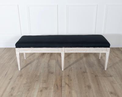 Swedish Neoclassical Painted Bench 19th Century
