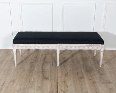 Swedish Neoclassical Painted Bench 19th Century