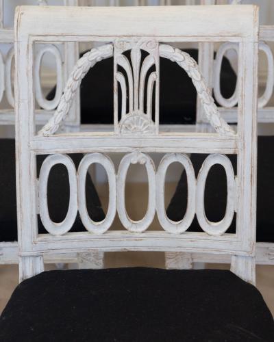 Swedish Neoclassical Painted Dining Chairs Set of Eight circa 1900