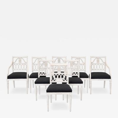 Swedish Neoclassical Painted Dining Chairs Set of Eight circa 1900