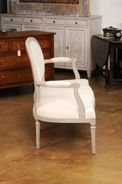 Swedish Neoclassical Period 1780s Painted Sofa with Carved Guilloche Frieze