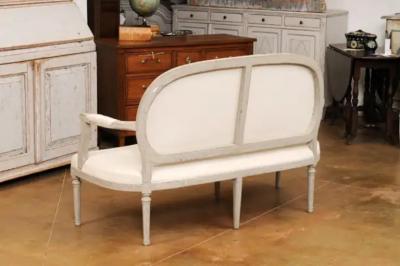 Swedish Neoclassical Period 1780s Painted Sofa with Carved Guilloche Frieze
