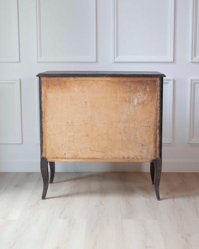 Swedish Neorococo Black Painted Pine Chest of Drawers