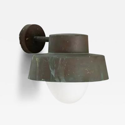 Swedish Outdoor Wall Lamp in Copper and Glass