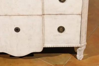 Swedish Painted Breakfront Three Drawer Commode with Dentil Molding circa 1880
