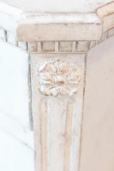 Swedish Painted Breakfront Three Drawer Commode with Dentil Molding circa 1880