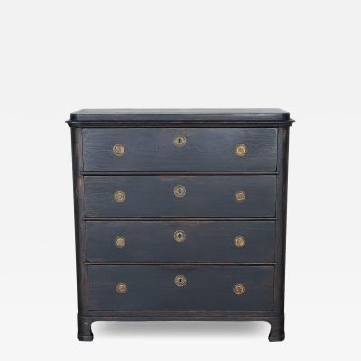 Swedish Painted Chest of Drawers with Brass Hardware circa 1860