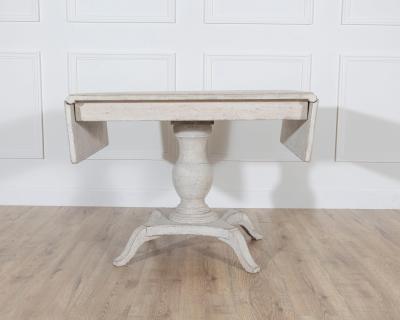 Swedish Painted Pedestal Drop Leaf Table circa 1880