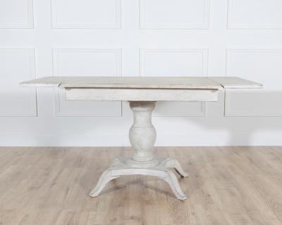 Swedish Painted Pedestal Drop Leaf Table circa 1880