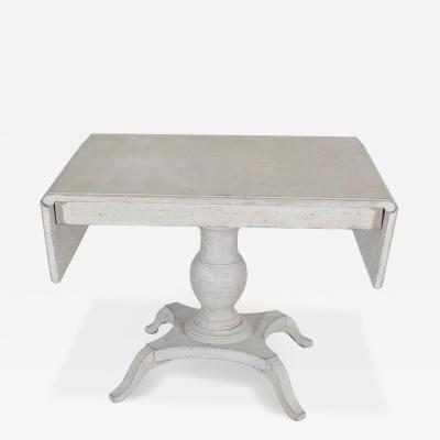 Swedish Painted Pedestal Drop Leaf Table circa 1880