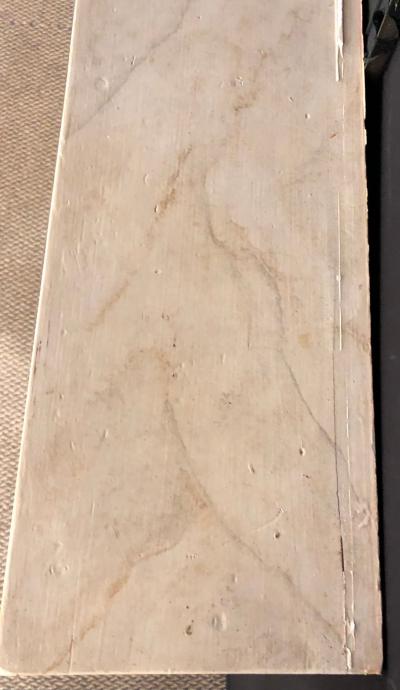 Swedish Painted and Distressed Decorated Fire Surround in Faux Marble Finish