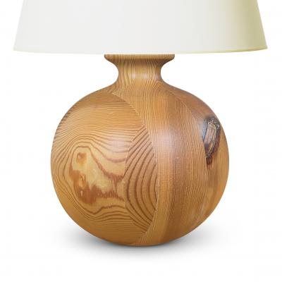Swedish Pair of Pine Table Lamps