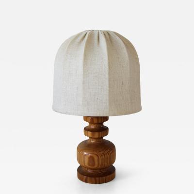 Swedish Petite Pine Table Lamp 1970s